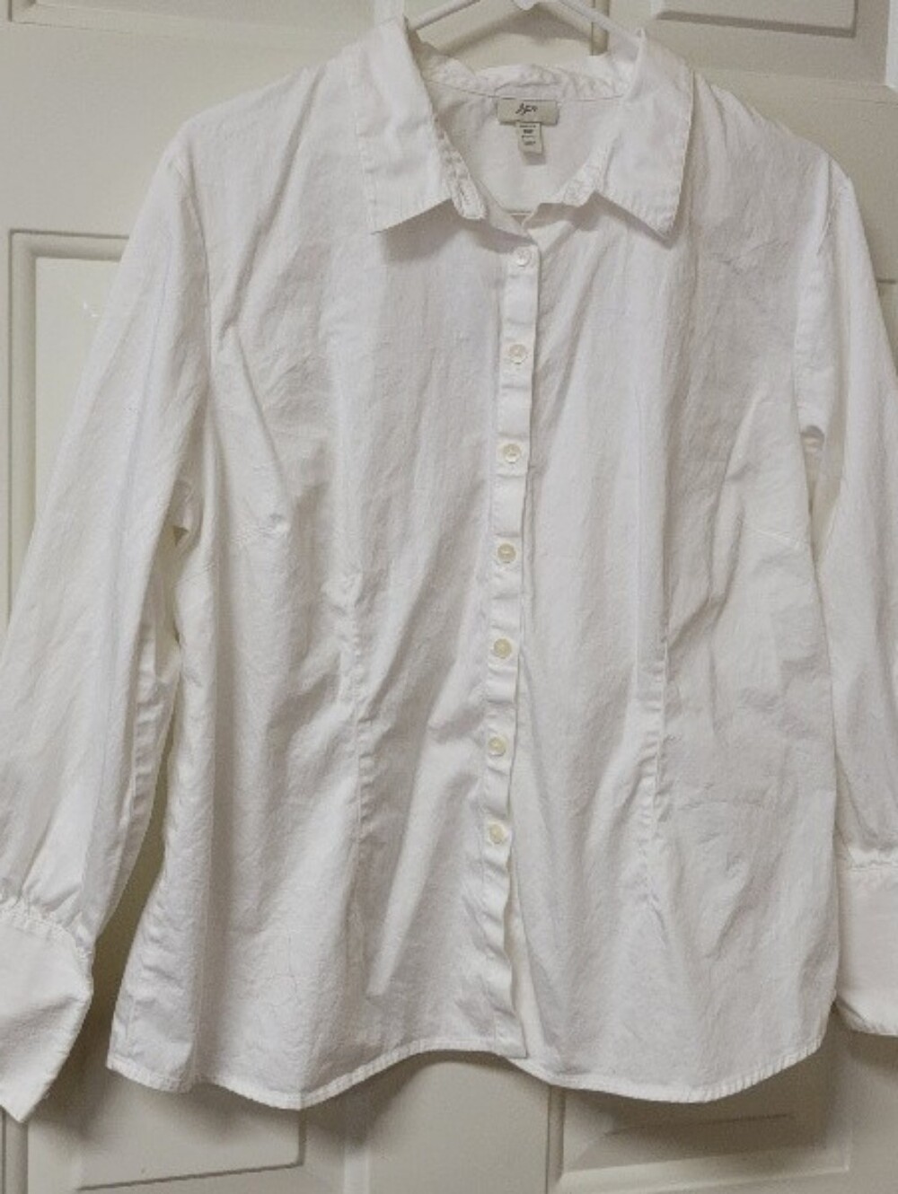 J JILL Womens 18 P Petite Long Sleeve White Blouse Top New Without Tags